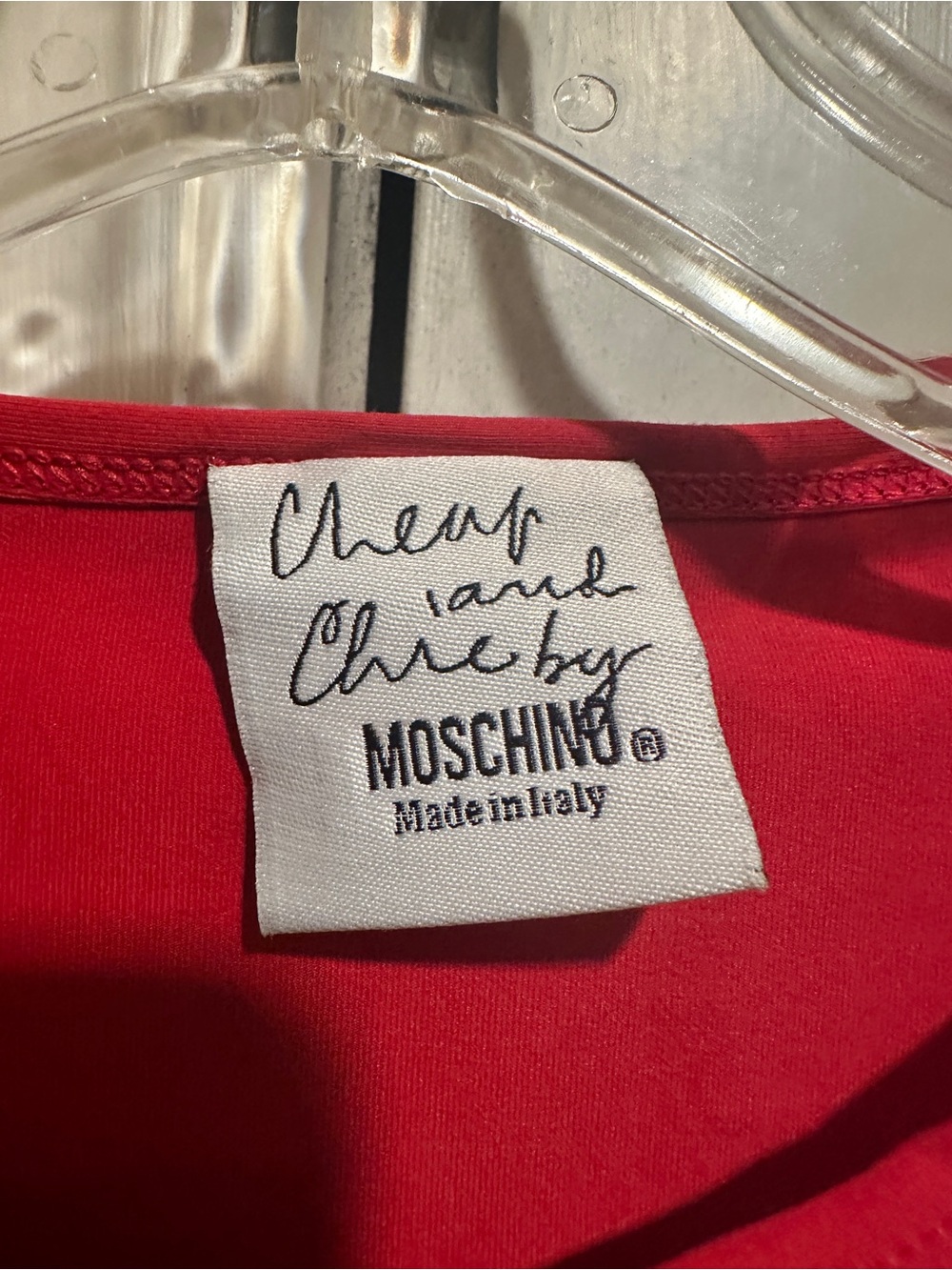 Cheap and Chic Moschino Red Scissors Graphic Long Sleeve Top Italy 42 - Picture 2 of 9